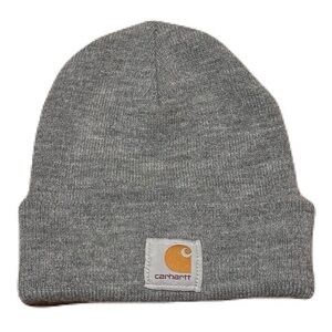 Carhartt Knit Men's Cuffed Hat One-Size Warm Beanie Light Grey Hipster Fisherman